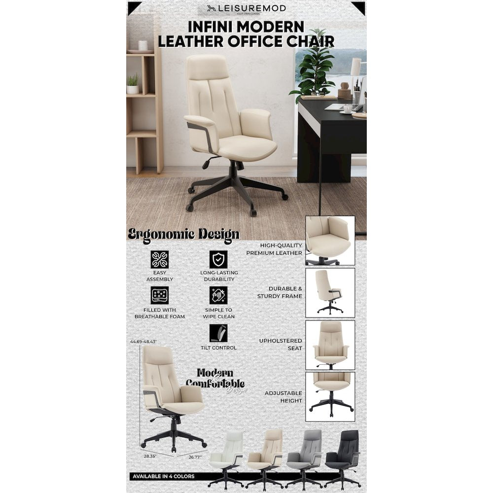 Inifini Collection Modern Office Chair In Tan