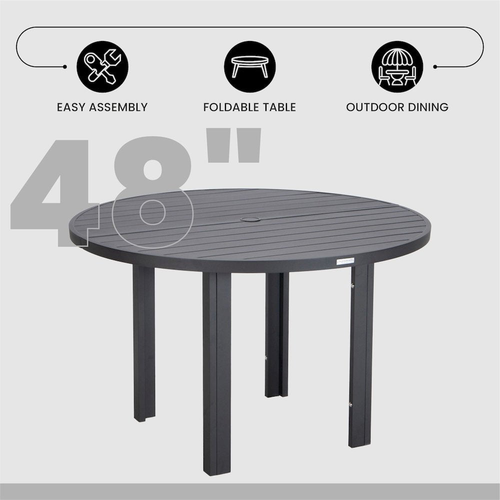 Chelsea 60″ Round Outdoor Aluminum Dining Table for Patio