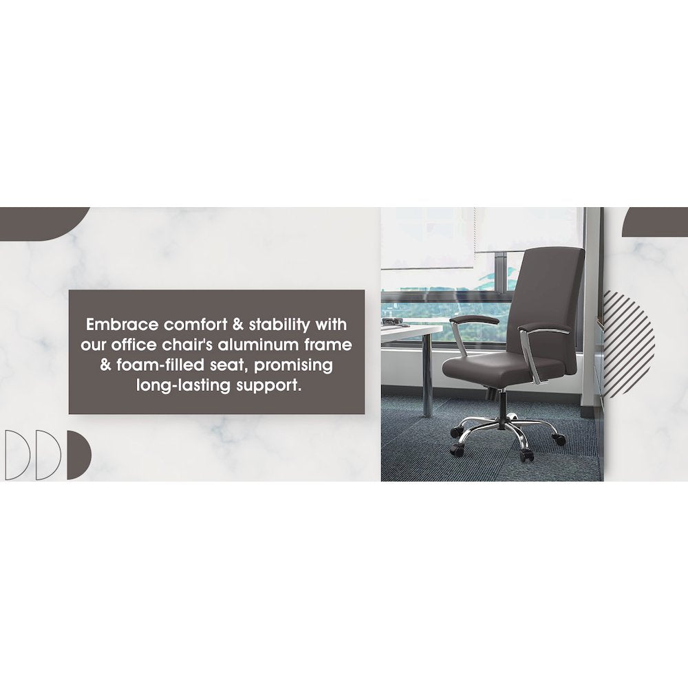 Evander Series Office Chair in Grey Leather