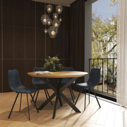 Markley Modern Leather Dining Chair With Metal Legs