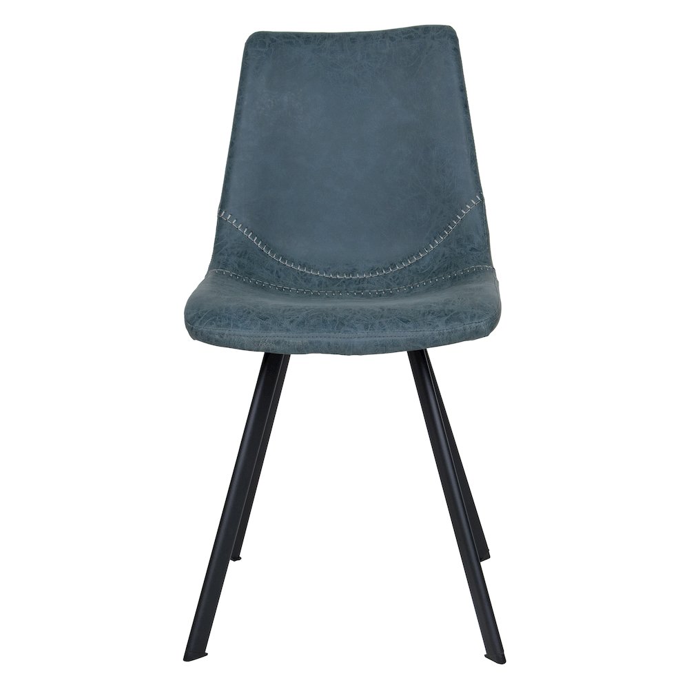 Markley Modern Leather Dining Chair With Metal Legs