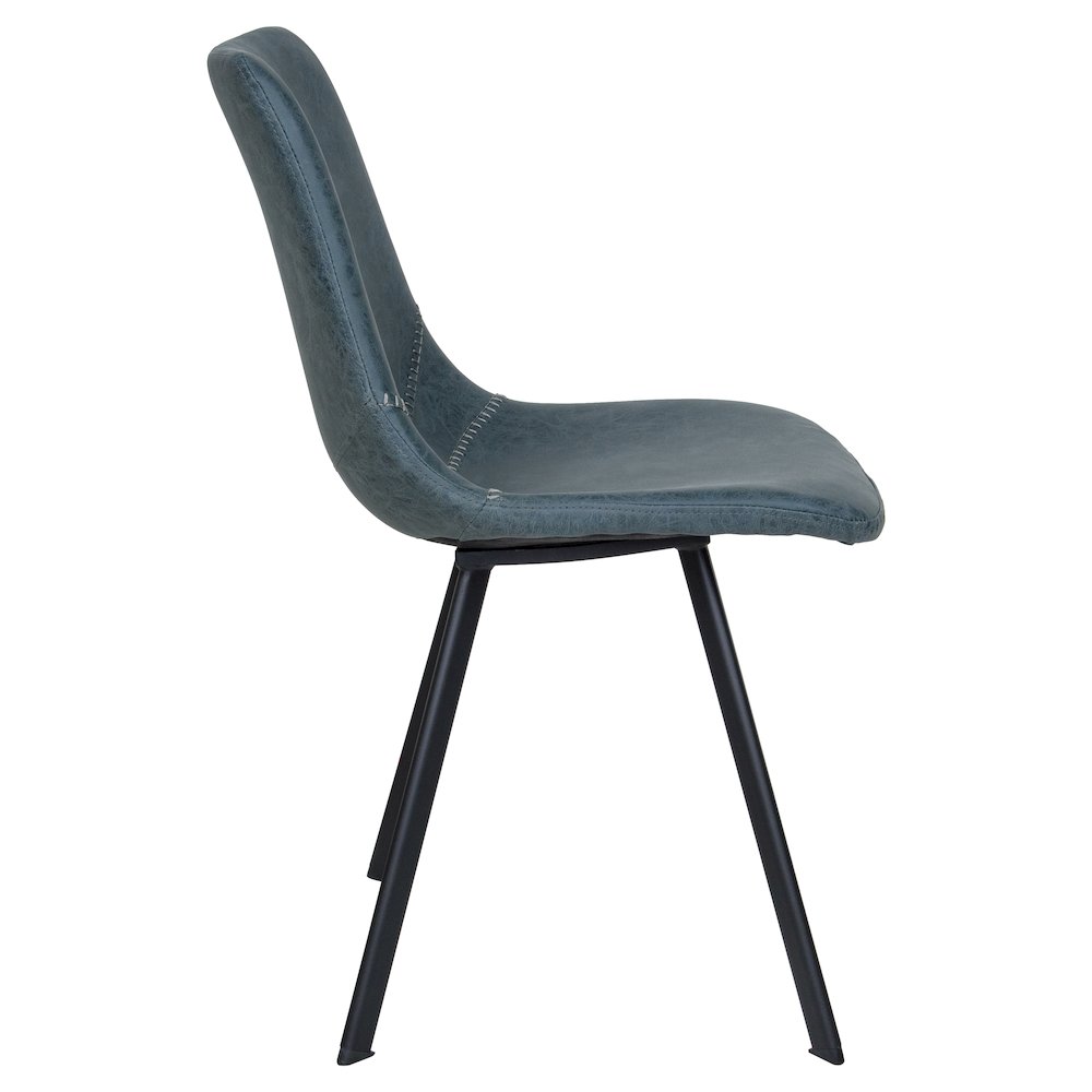 Markley Modern Leather Dining Chair With Metal Legs