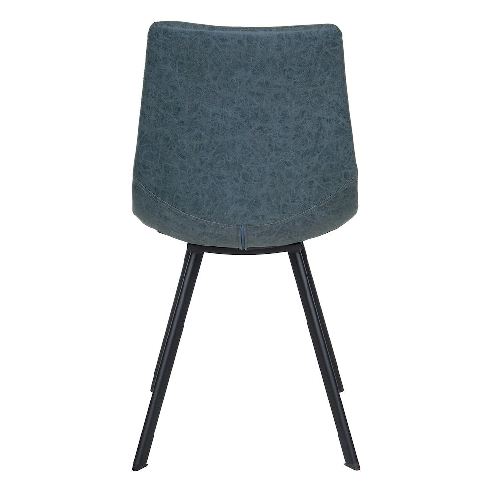 Markley Modern Leather Dining Chair With Metal Legs