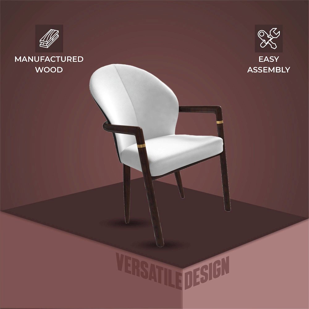 Opaline Series Elegant Wooden Dining Chair in Black Velvet and White