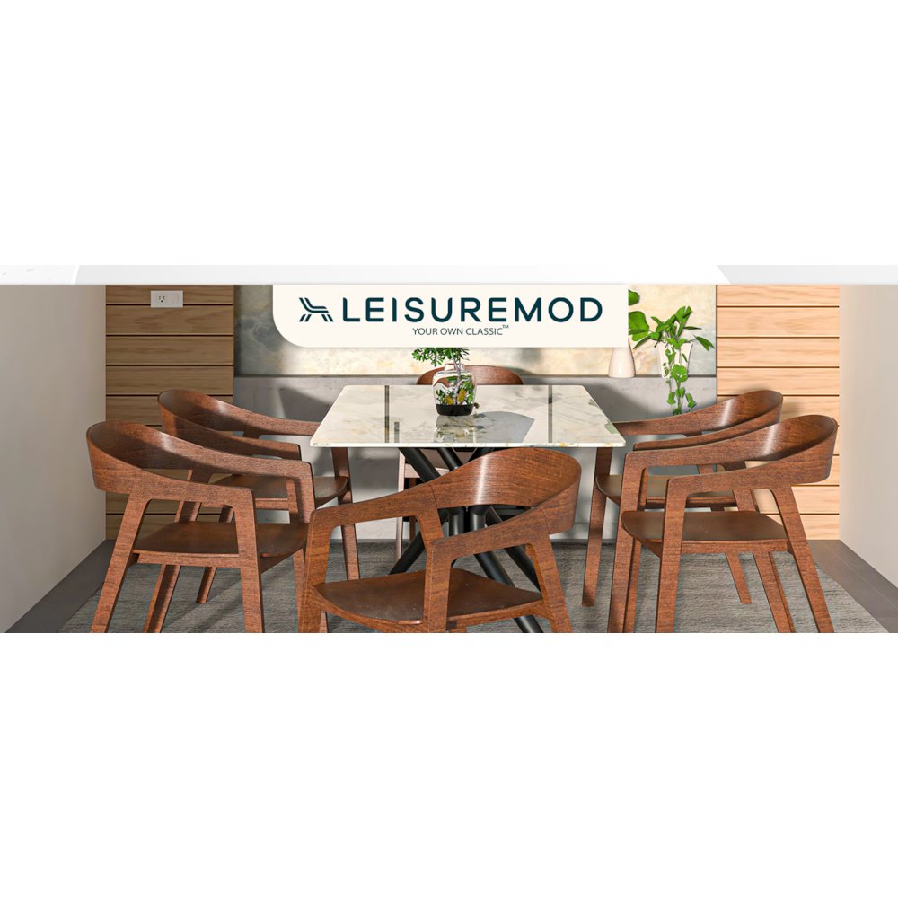Rivo Collection Elegant Dining Chair in Dark Walnut Color Wood - Set of 2