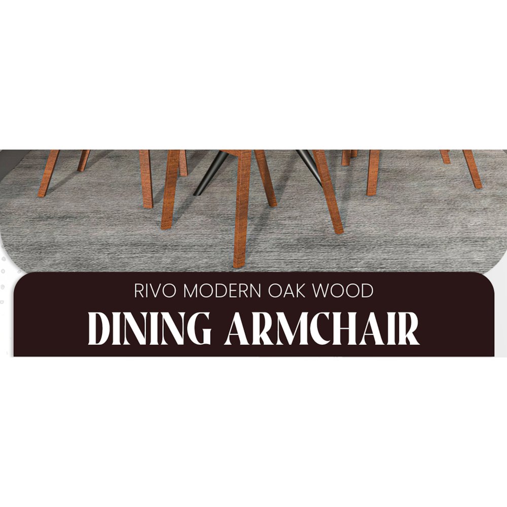 Rivo Collection Elegant Dining Chair in Dark Walnut Color Wood - Set of 2