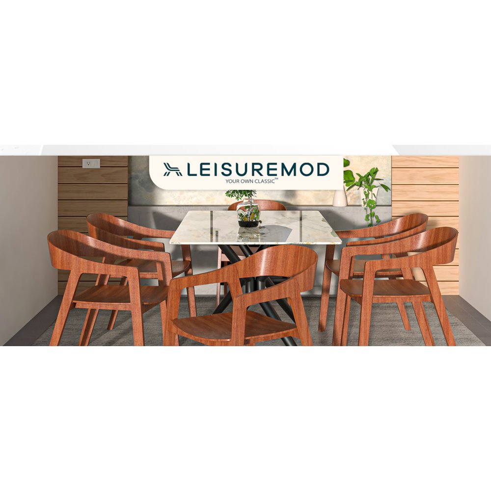 Rivo Collection Elegant Dining Chair in Dark Natural Wood - Set of 2