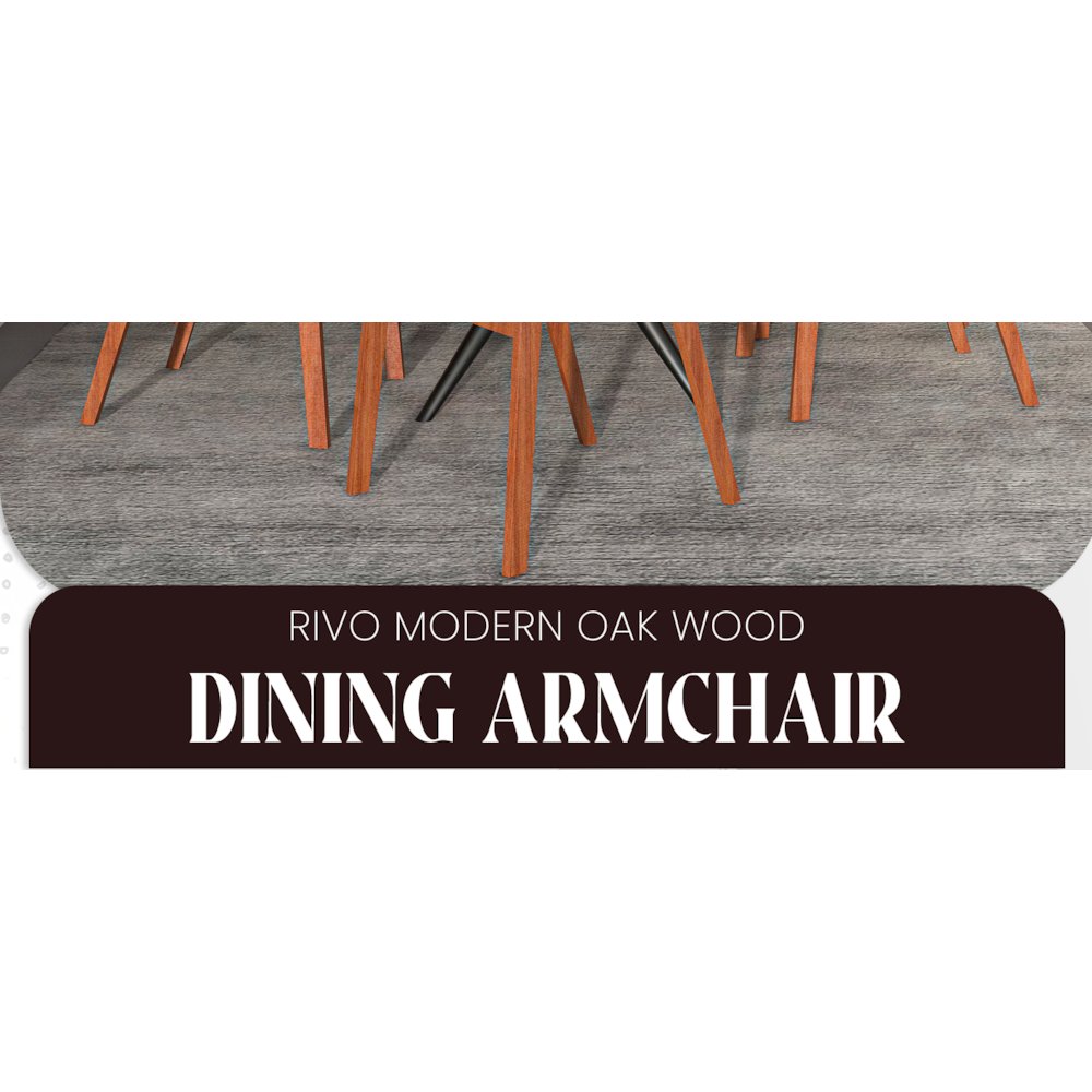 Rivo Collection Elegant Dining Chair in Dark Natural Wood - Set of 2