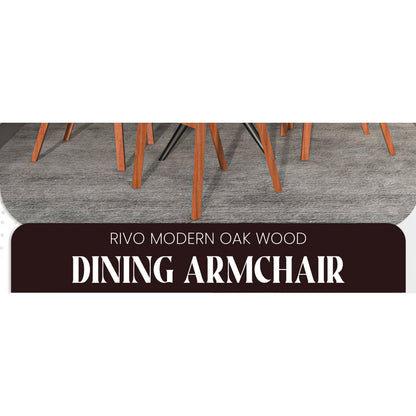 Rivo Collection Elegant Dining Chair in Dark Natural Wood - Set of 2