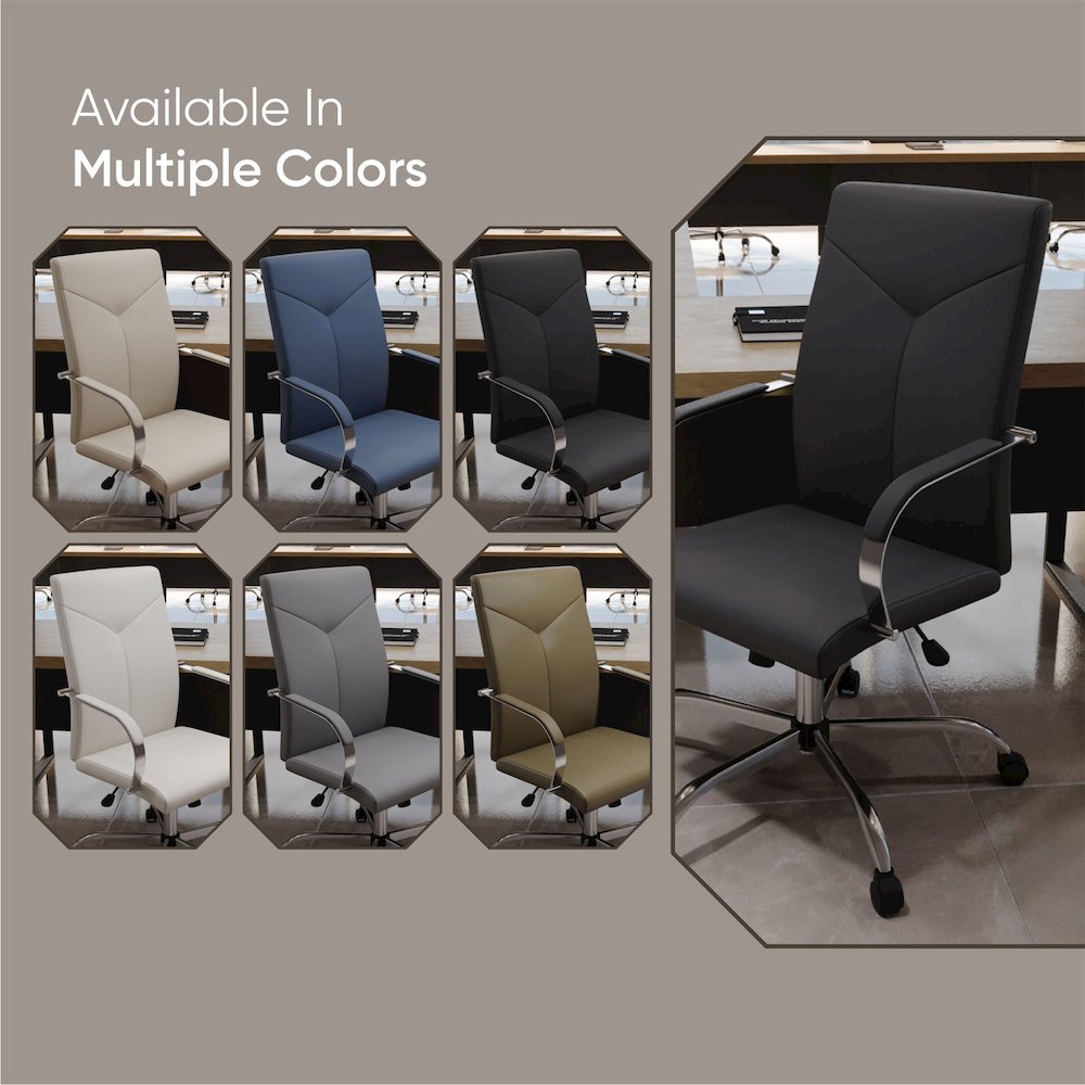 Sonora Modern High-Back Leather Office Chair