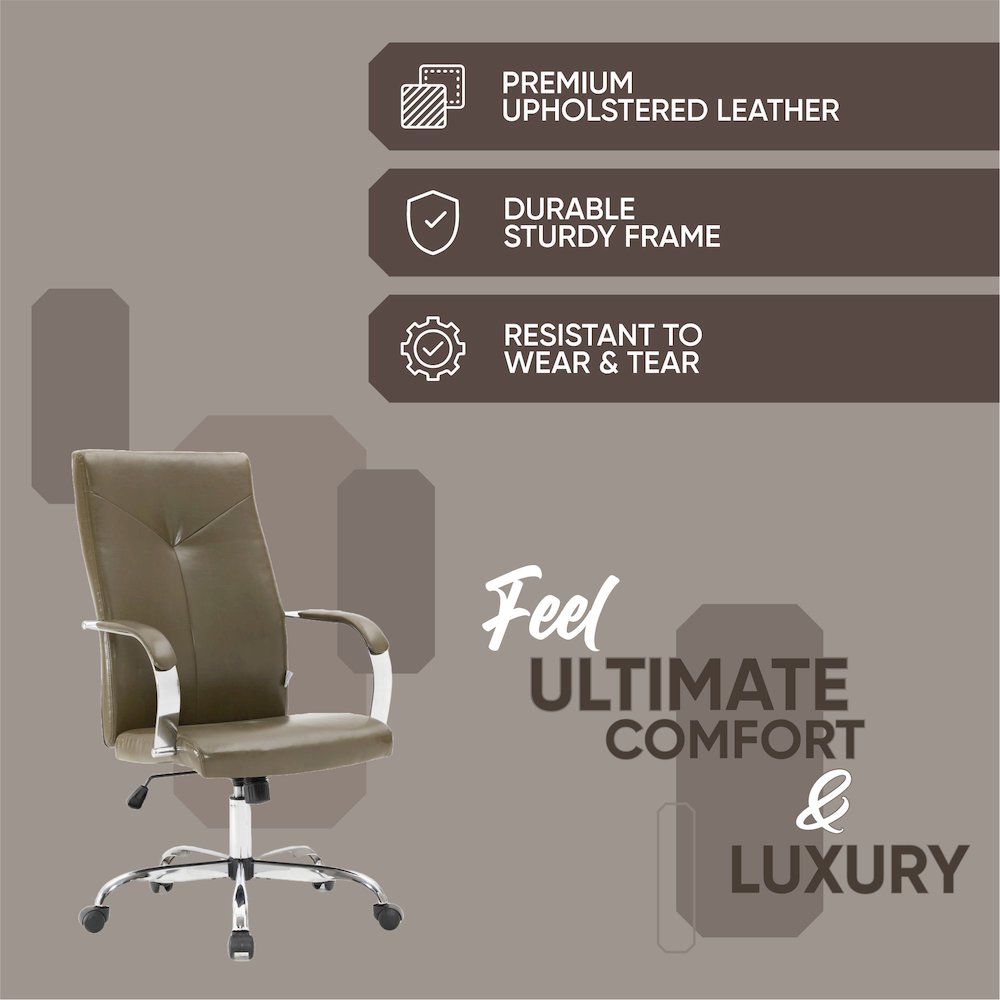 Sonora Modern High-Back Leather Office Chair