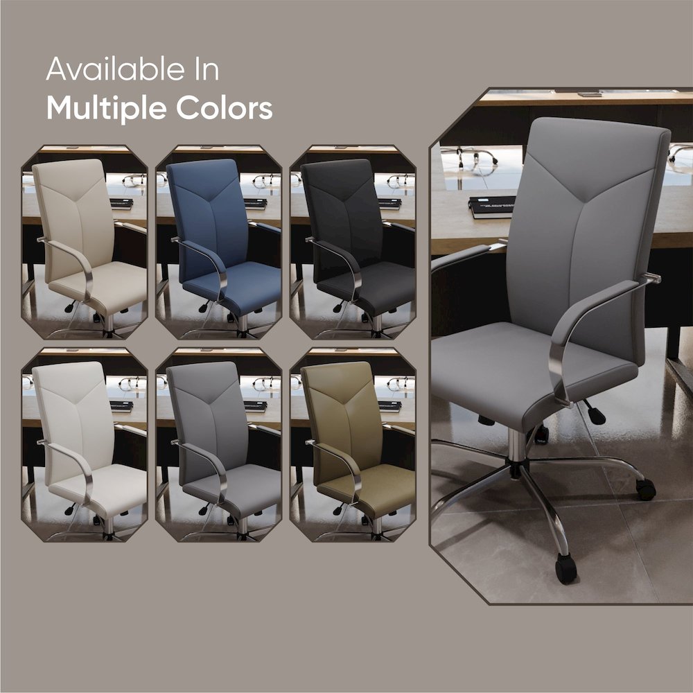 Sonora Modern High-Back Leather Office Chair