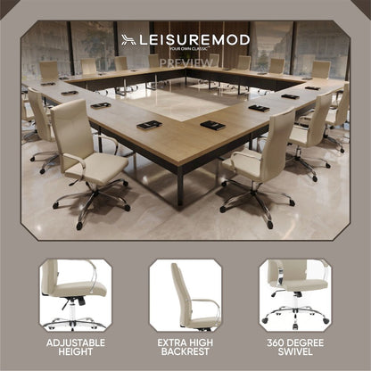 Sonora Modern High-Back Leather Office Chair