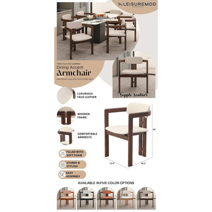 Velo Series Modern Dining Chair in Walnut Color Wood with Toupe Seat