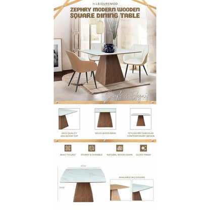 Zephry Collection Modern Dining Wooden Square Dining Table