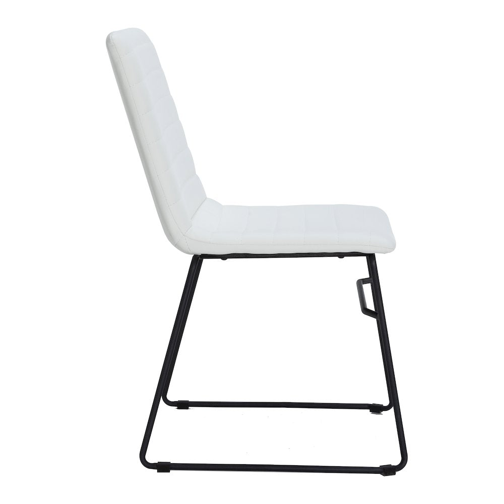 Zylar Series Office Guest Chair in White Leather