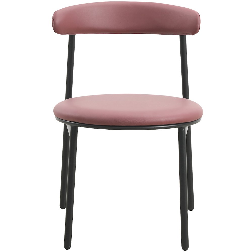 Lume Collection Modern Dining Chair in Burgundy Set of 4