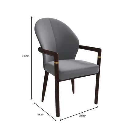 Opaline Series Elegant Wooden Dining Chair in Two-Tone Grey