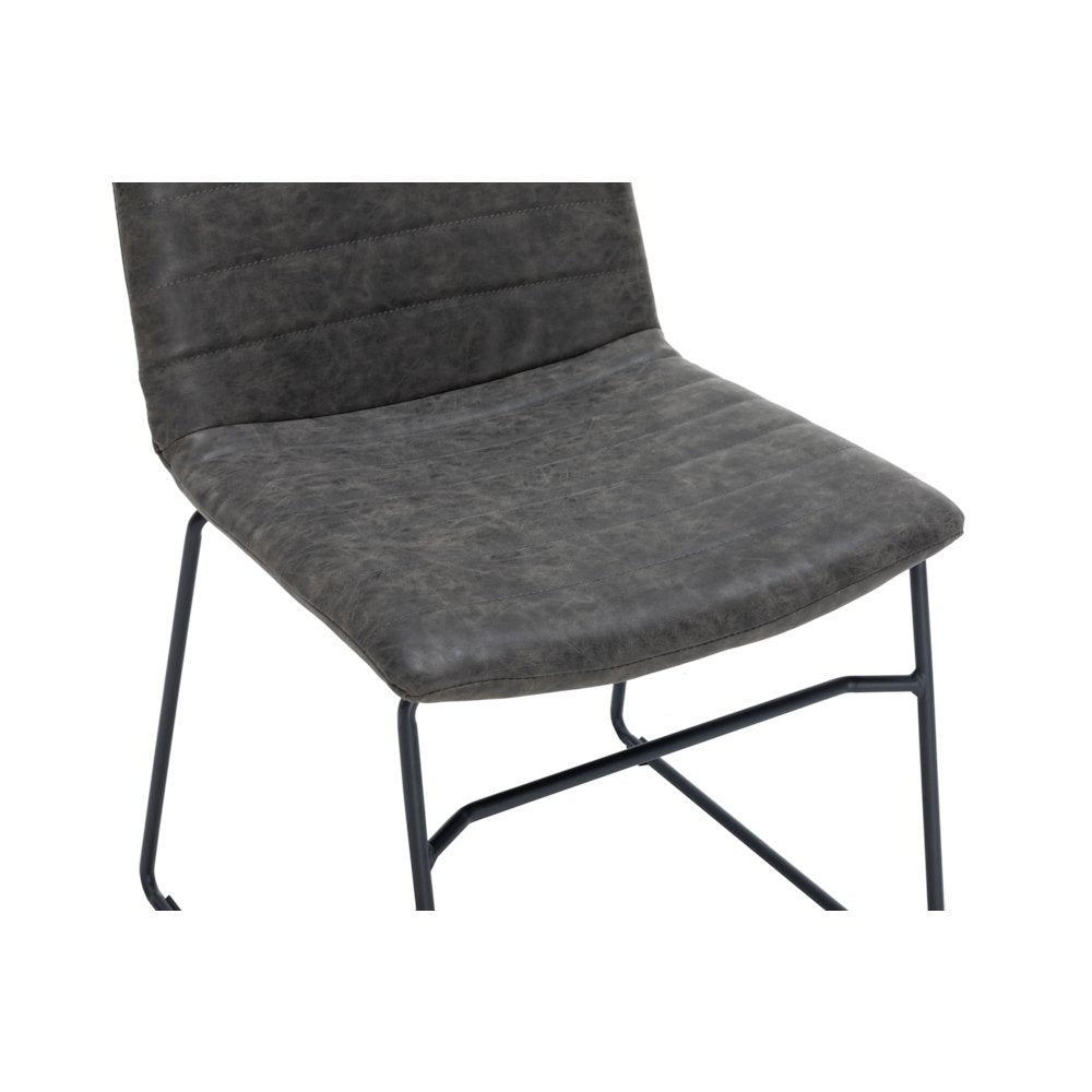 Zylar Series Office Guest Chair in Charcoal Leather
