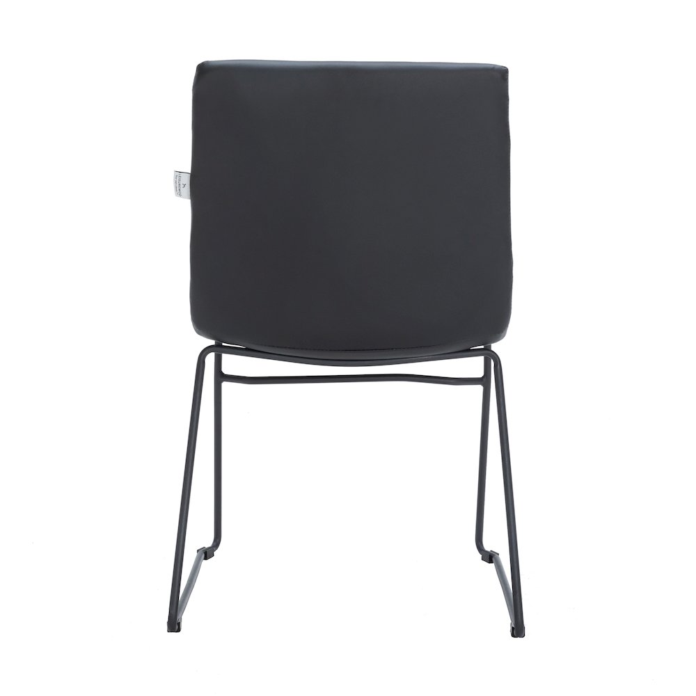 Zylar Series Office Guest Chair in Black Leather