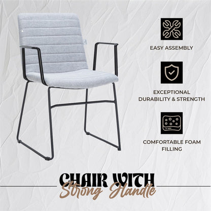 Zylar Series Office Guest Arm Chair in Grey Fabric