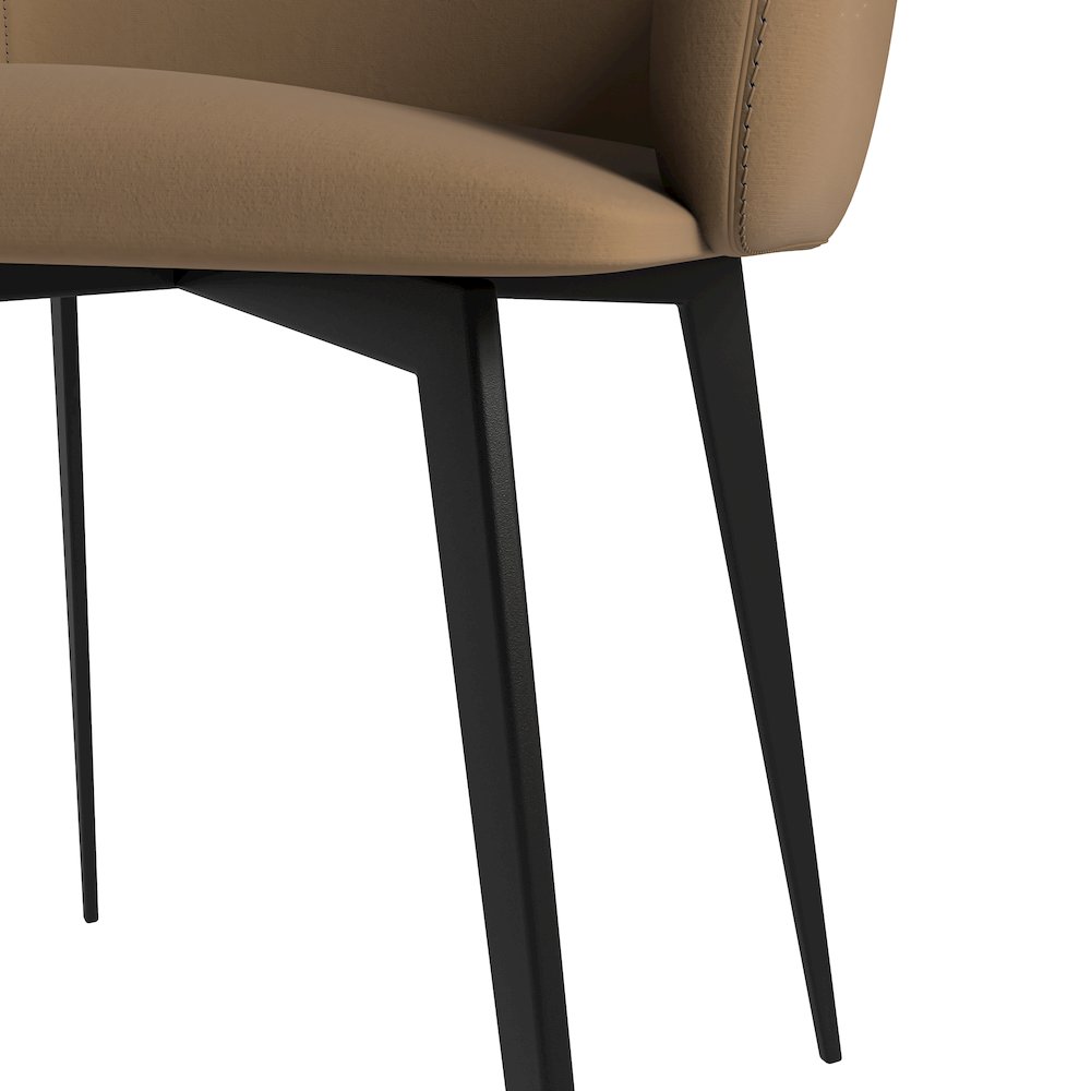 Sonnet Series Modern Dining Chair in Light Brown Fabric - Set of 2