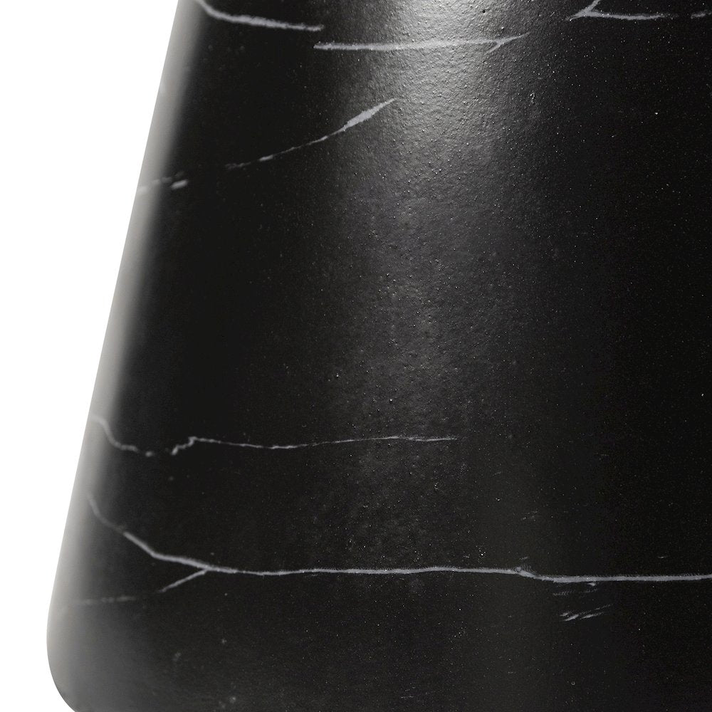 Isle Collection Fiberglass Outdoor Side Table in Marbled Black