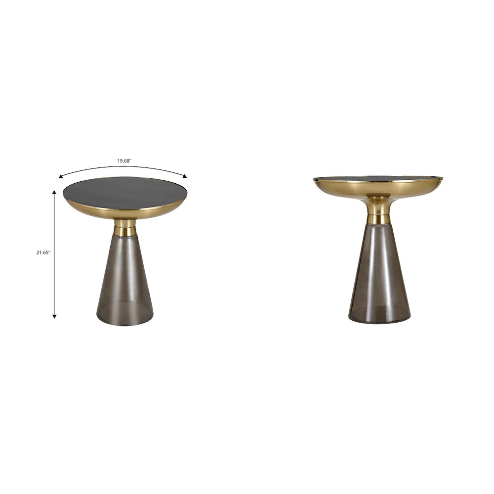 Hyalus Collection Glass Side table in Smoke