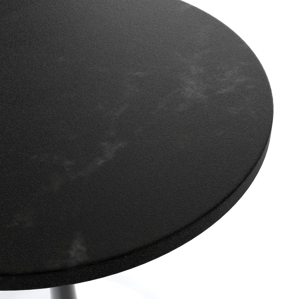 Verve Collection 27 Round Dining Table, White Base with Black MDF Top