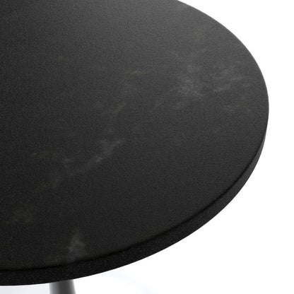 Verve Collection 27 Round Dining Table, White Base with Black MDF Top