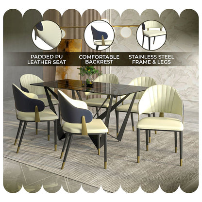 Aria Series Modern Dining Chair in Blue Set of 2