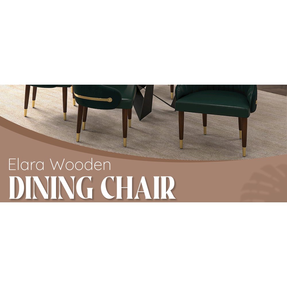 Elara Collection Wooden Dining Chair in Two-Tone Green