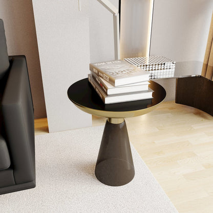 Hyalus Collection Glass Side table in Smoke