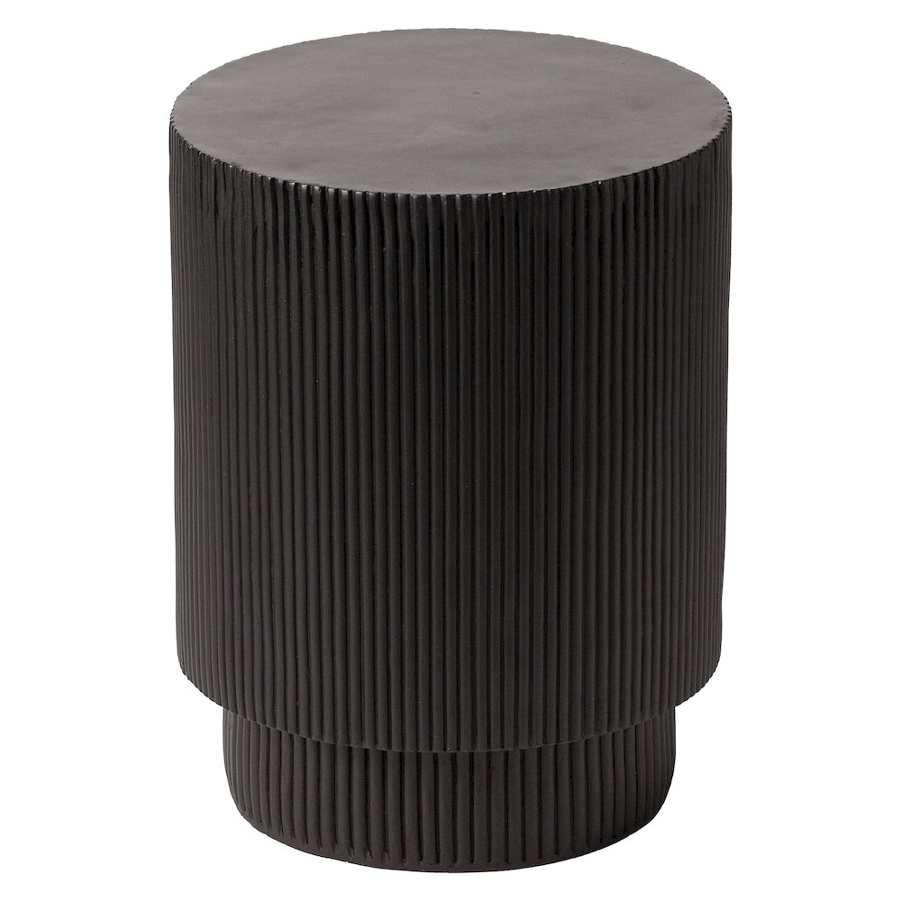 Eden Collection Fiberglass Outdoor Side Table in Black