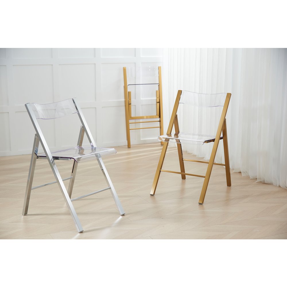 Menno Mid-Century Modern Acrylic Folding Chair