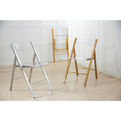 Menno Mid-Century Modern Acrylic Folding Chair