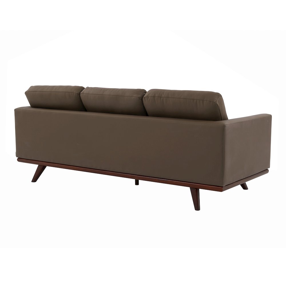 Chester Modern Faux Sofa in Taupe Leather