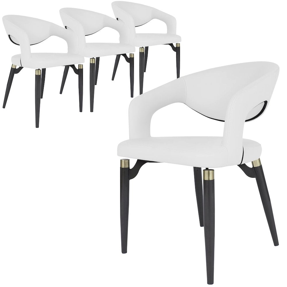 Entice Collection Modern Dining Chair Set of 4 in White