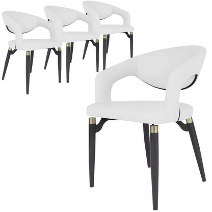 Entice Collection Modern Dining Chair Set of 4 in White