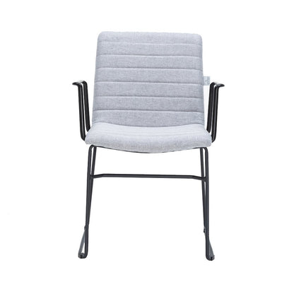 Zylar Series Office Guest Arm Chair in Grey Fabric