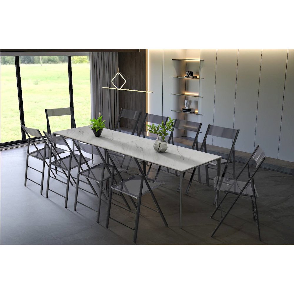 Menno Modern Acrylic Folding Chair Black Frame With Trans Black Seat