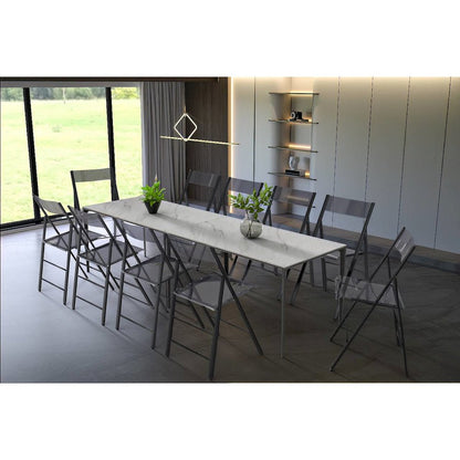 Menno Modern Acrylic Folding Chair Black Frame With Trans Black Seat