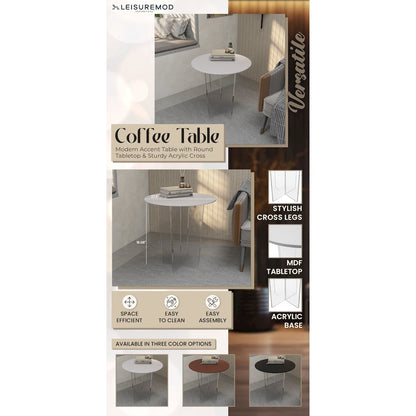 Valore Collection Acrylic Coffee Table With White Top