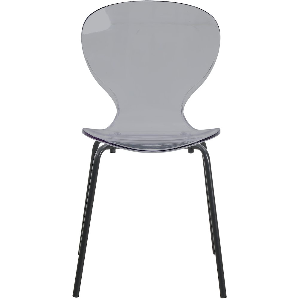 Modern Oyster Transparent Side Chair in Black Base