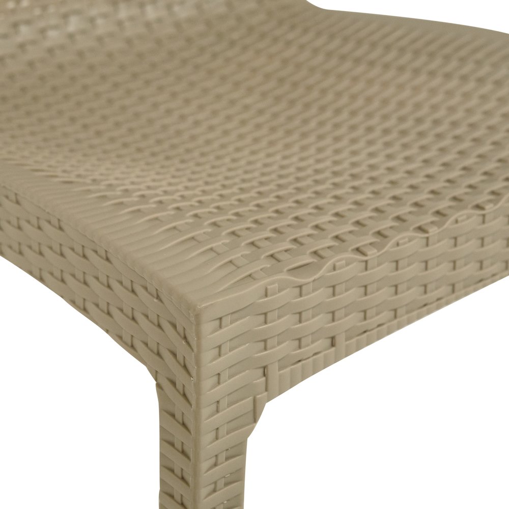 Weave Mace Indoor Outdoor Patio Chair, Set of 2, Taupe