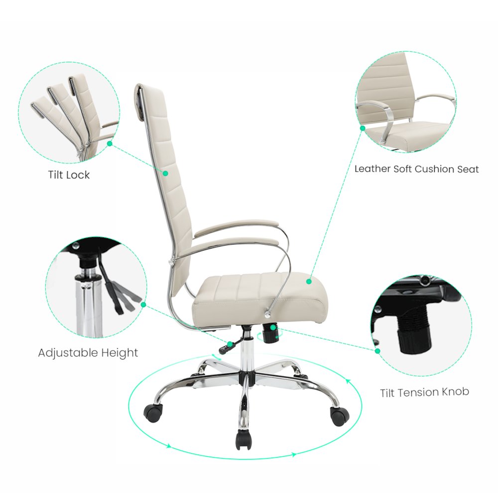 Benmar High-Back Leather Office Chair