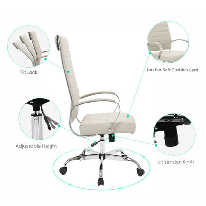 Benmar High-Back Leather Office Chair