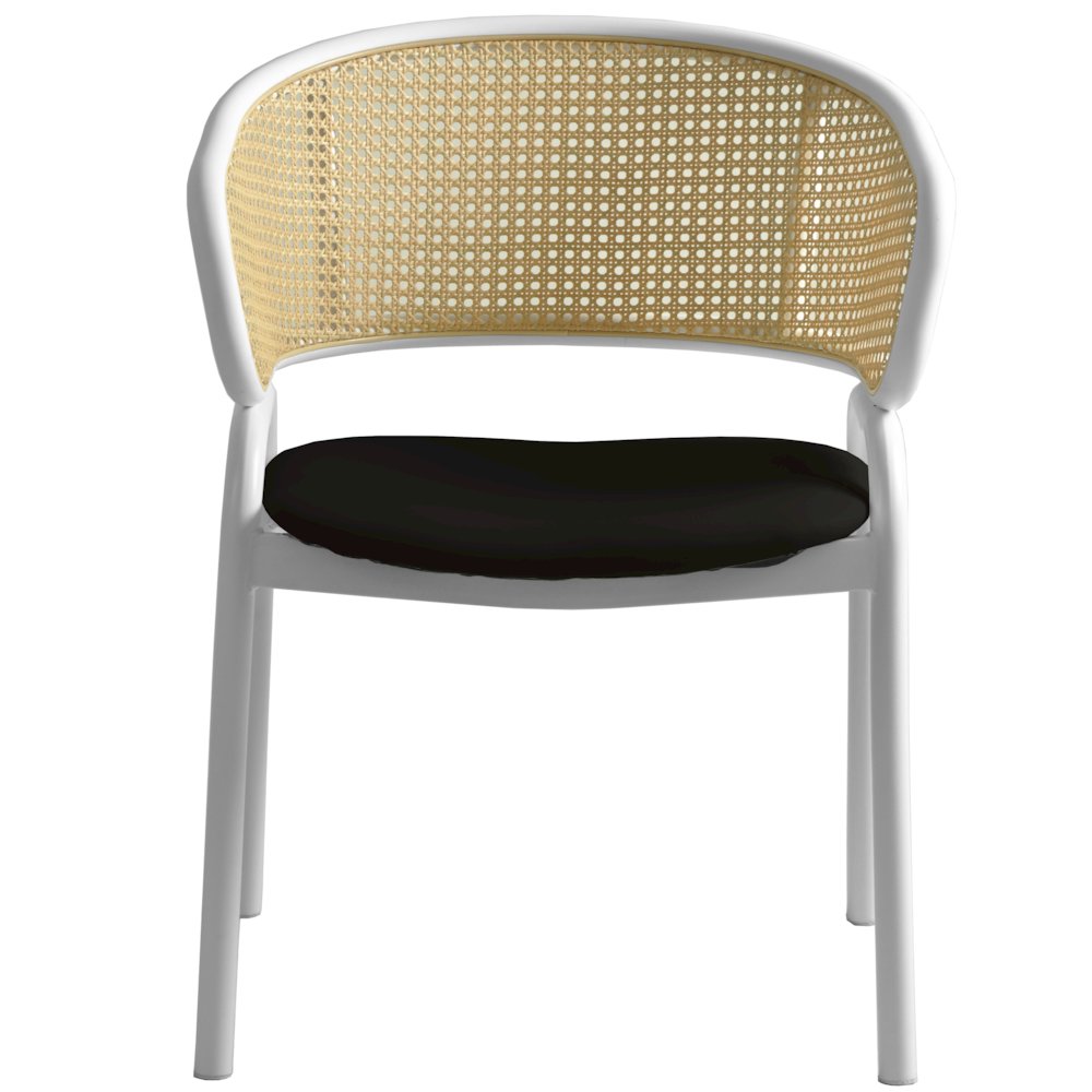 Ervilla - Dining Chair - White frame in Black Leather