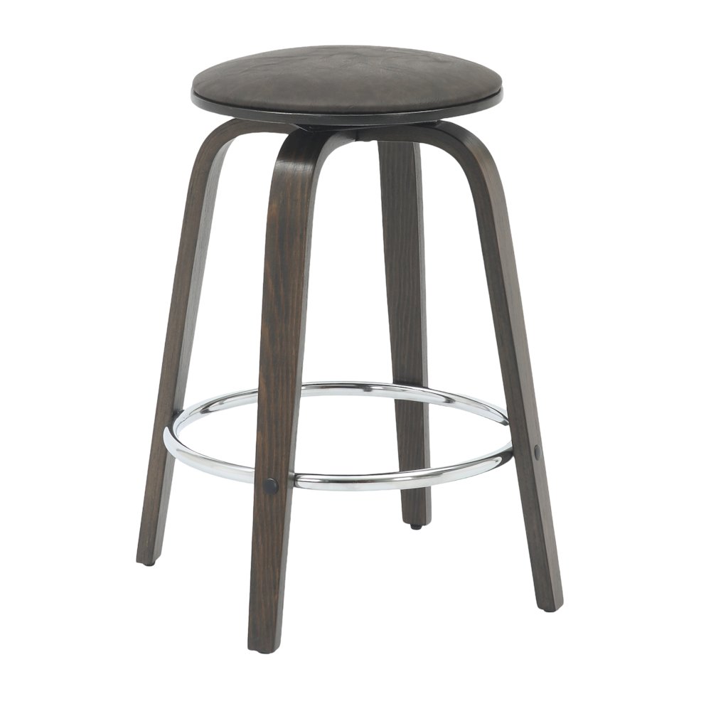 Wooden Counter Stool Pelya Collection Modern Style Walnut Glazed color in Brown