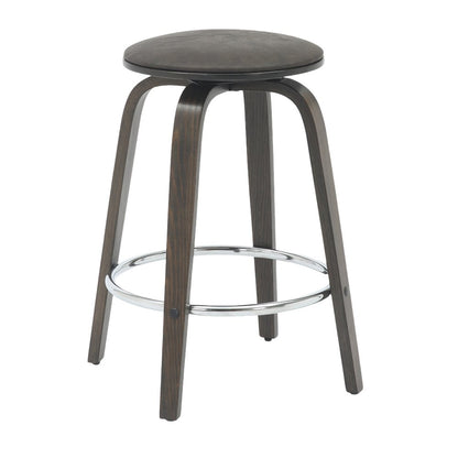 Wooden Counter Stool Pelya Collection Modern Style Walnut Glazed color in Brown